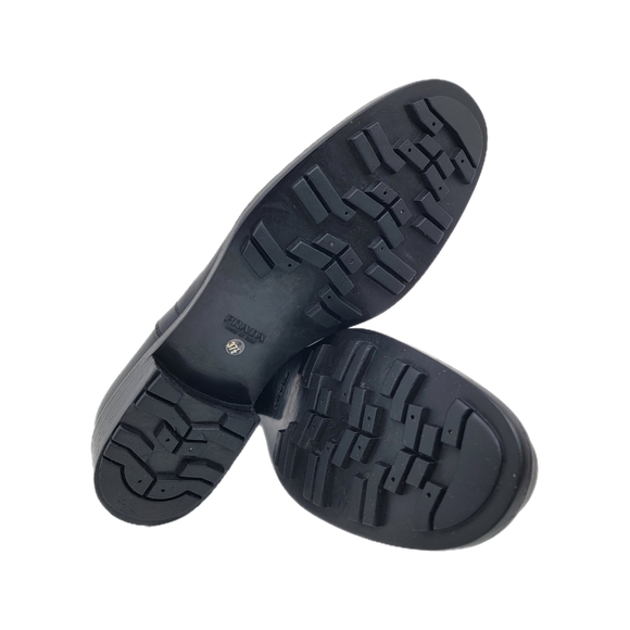 Prada Black Leather Oxfords Lace Up Shoes Size 7 US 37.5 EU - Picture 7 of 8